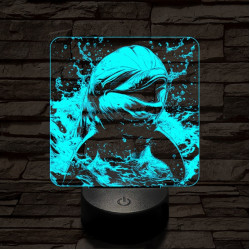 Boldog delfin 7 színű valósághű 3D led lámpa