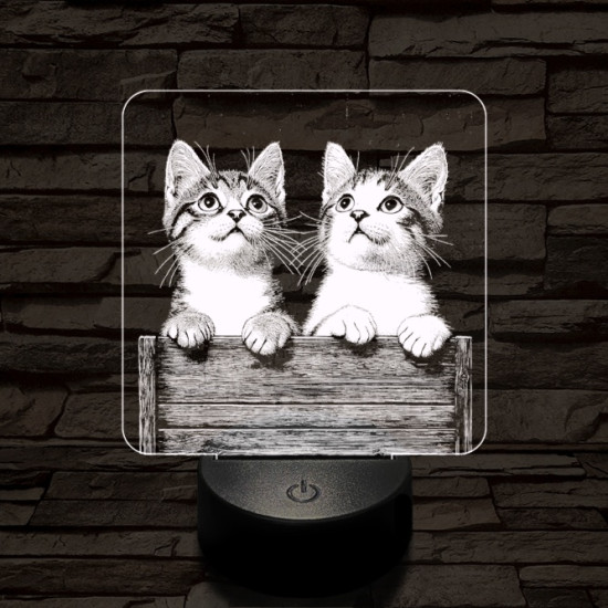 Cicabarátság 7 színű valósághű 3D led lámpa