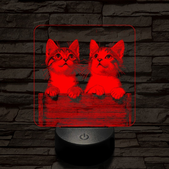 Cicabarátság 7 színű valósághű 3D led lámpa