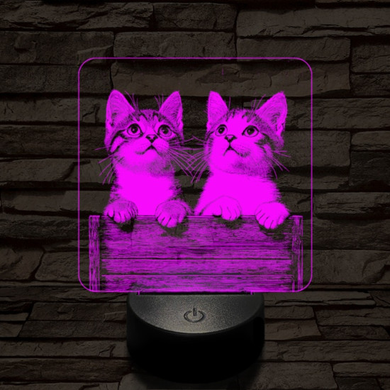 Cicabarátság 7 színű valósághű 3D led lámpa