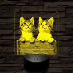 Cicabarátság 7 színű valósághű 3D led lámpa