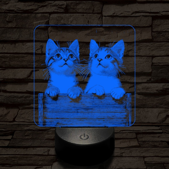 Cicabarátság 7 színű valósághű 3D led lámpa