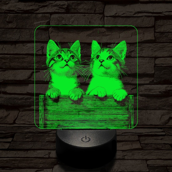 Cicabarátság 7 színű valósághű 3D led lámpa