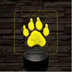 Kutyatappancs 7 színű  3D led lámpa