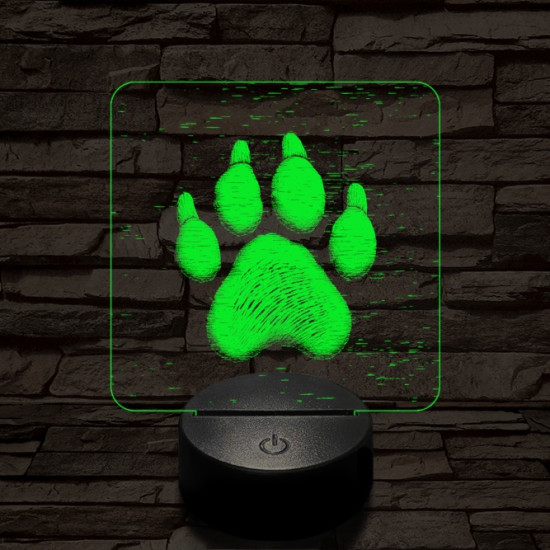 Kutyatappancs 7 színű  3D led lámpa