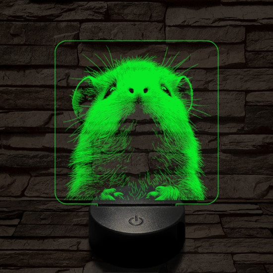 Tengerimalacka 7 színű valósághű 3D led lámpa