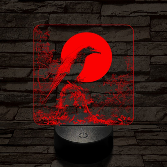 Éjszakai holló 7 színű valósághű 3D led lámpa