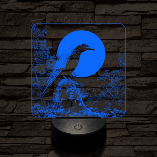 Éjszakai holló 7 színű valósághű 3D led lámpa