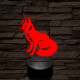 Ülő róka 7 színű  3D led lámpa