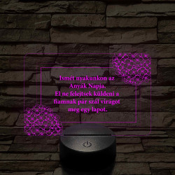 Humoros anyák napi emlékeztető 7 színű 3D led lámpa