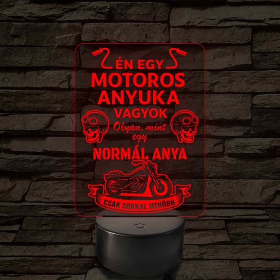 Motoros anyuka - 7 színű, színváltós 3D led lámpa
