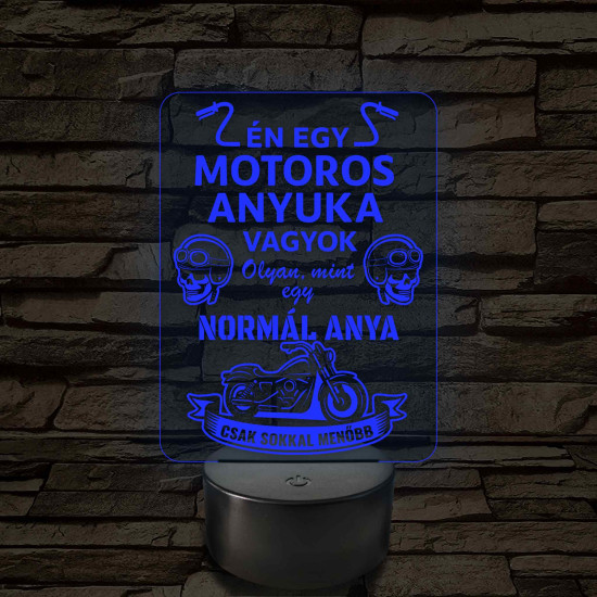 Motoros anyuka - 7 színű, színváltós 3D led lámpa