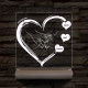 Apák napjára ujj-fogós szívben személyre szabott fa talppal 7 színű 3D led lámpa