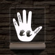 Apa tenyér személyre szabott fa talppal 7 színű 3D led lámpa