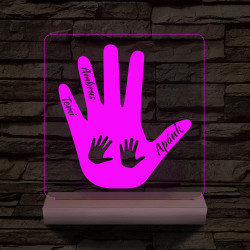 Apa tenyér személyre szabott fa talppal 7 színű 3D led lámpa