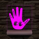 Apa tenyér személyre szabott fa talppal 7 színű 3D led lámpa