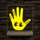 Apa tenyér személyre szabott fa talppal 7 színű 3D led lámpa