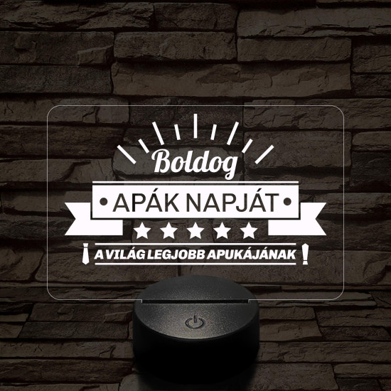 A világ legjobb apukája! 7 színű 3D led lámpa