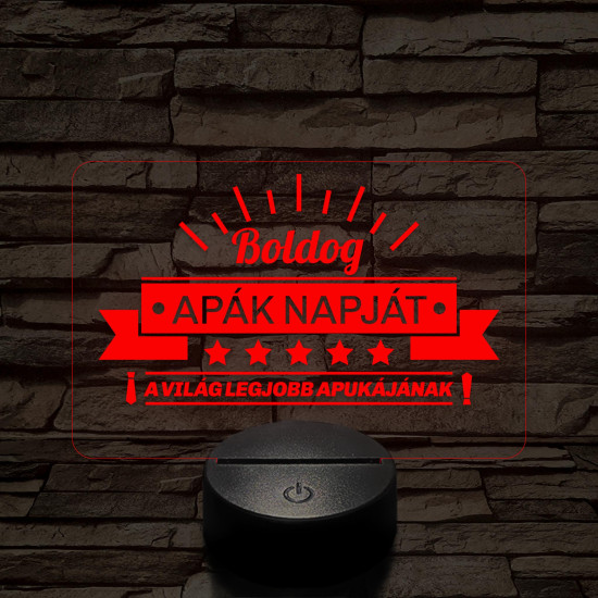 A világ legjobb apukája! 7 színű 3D led lámpa