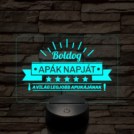 A világ legjobb apukája! 7 színű 3D led lámpa