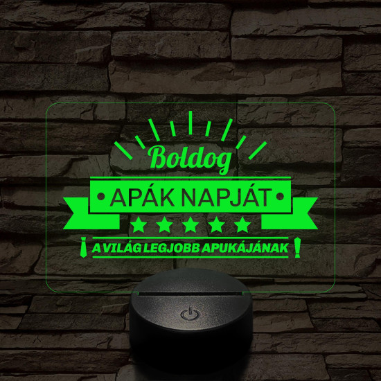 A világ legjobb apukája! 7 színű 3D led lámpa