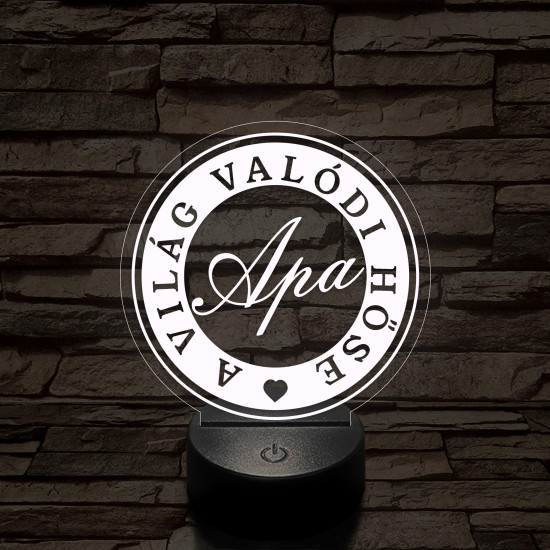 A világ valódi hőse, apa! 7 színű 3D led lámpa