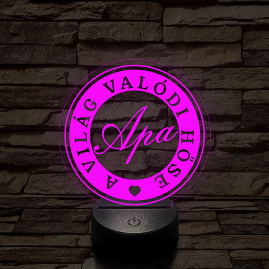 A világ valódi hőse, apa! 7 színű 3D led lámpa