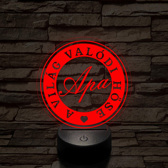 A világ valódi hőse, apa! 7 színű 3D led lámpa