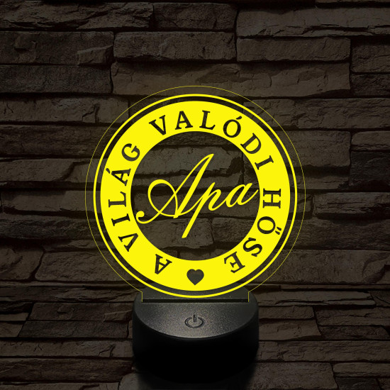 A világ valódi hőse, apa! 7 színű 3D led lámpa