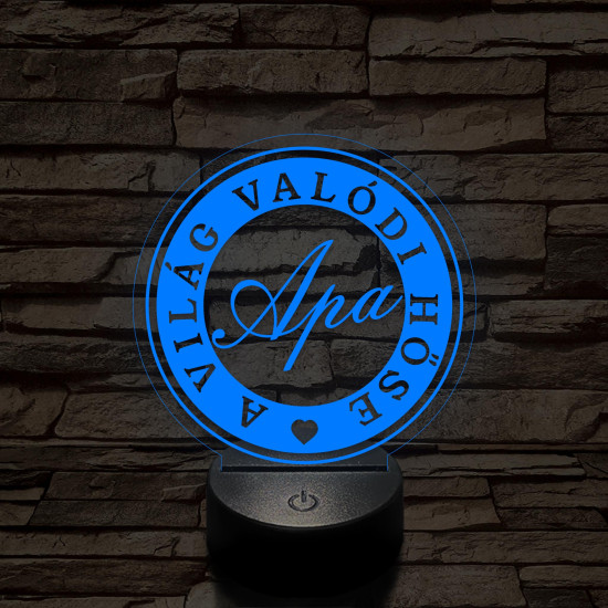 A világ valódi hőse, apa! 7 színű 3D led lámpa