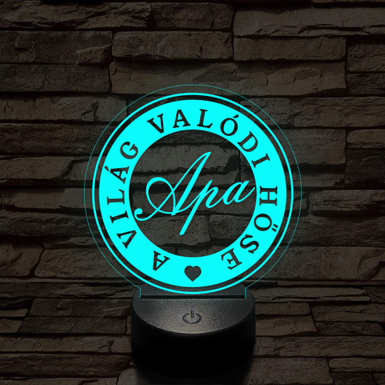 A világ valódi hőse, apa! 7 színű 3D led lámpa