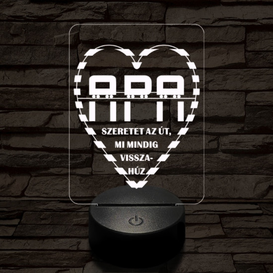 Apai szeretet útja 7 színű 3D led lámpa