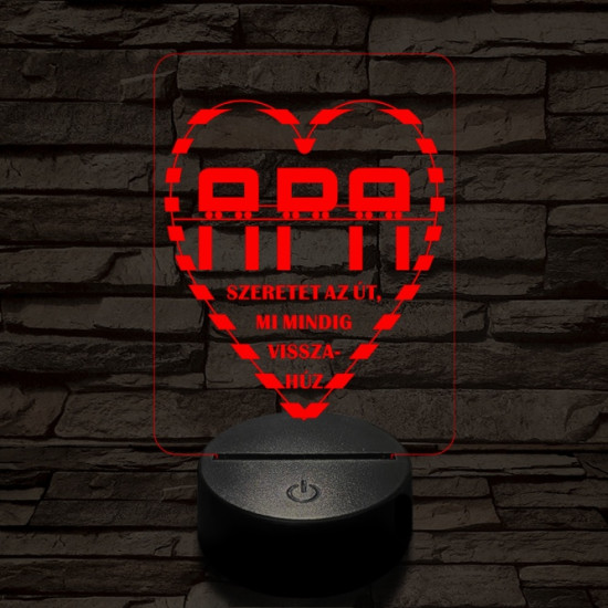 Apai szeretet útja 7 színű 3D led lámpa
