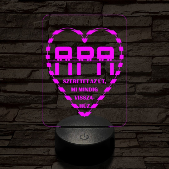 Apai szeretet útja 7 színű 3D led lámpa