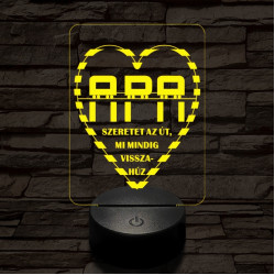 Apai szeretet útja 7 színű 3D led lámpa