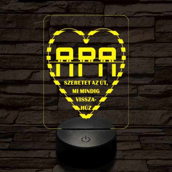 Apai szeretet útja 7 színű 3D led lámpa