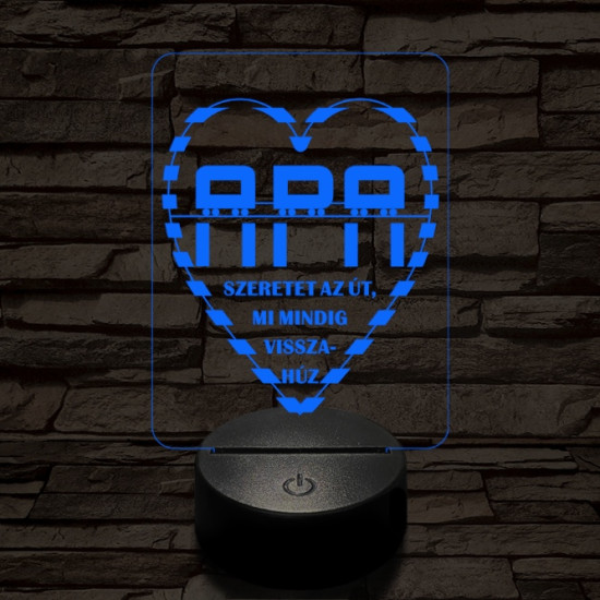 Apai szeretet útja 7 színű 3D led lámpa