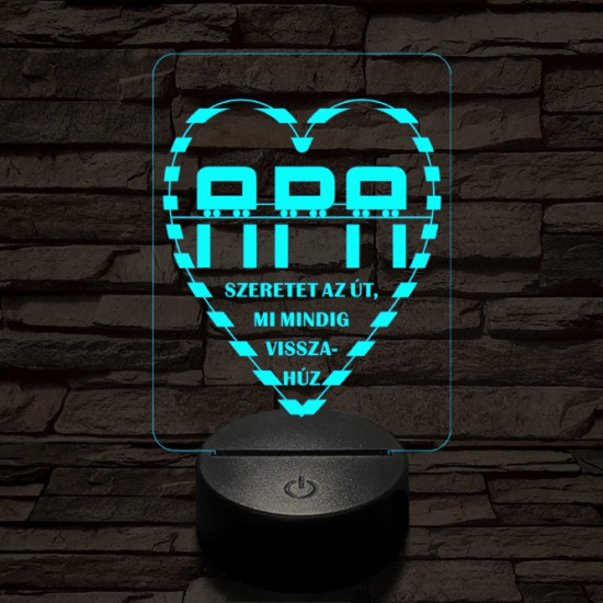 Apai szeretet útja 7 színű 3D led lámpa