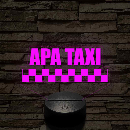 APA TAXI 7 színű 3D led lámpa