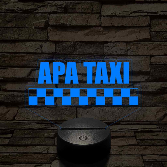 APA TAXI 7 színű 3D led lámpa
