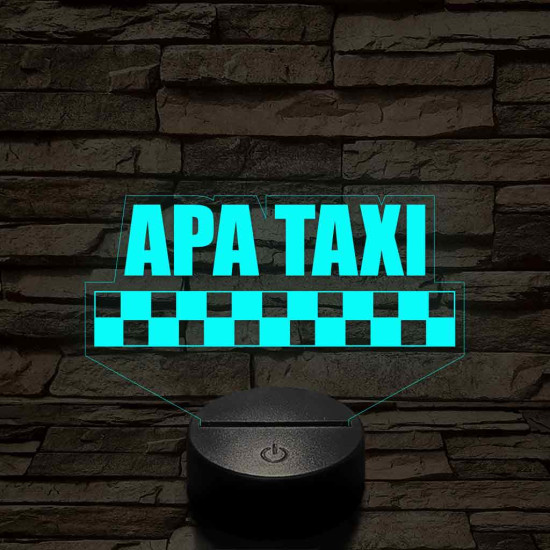 APA TAXI 7 színű 3D led lámpa