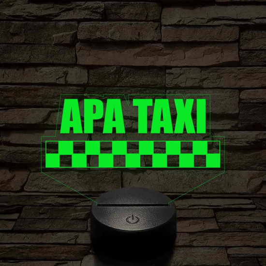 APA TAXI 7 színű 3D led lámpa
