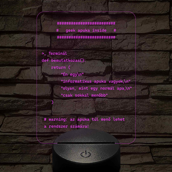 Humoros informatikus apa lámpa - 7 színű, színváltós 3D LED lámpa