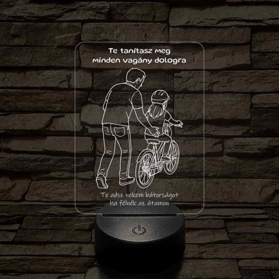 Apa bringa kislányos 7 színű 3D led lámpa