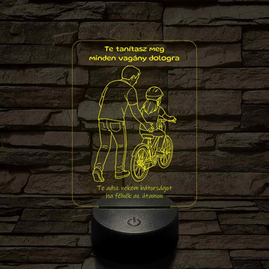 Apa bringa kislányos 7 színű 3D led lámpa