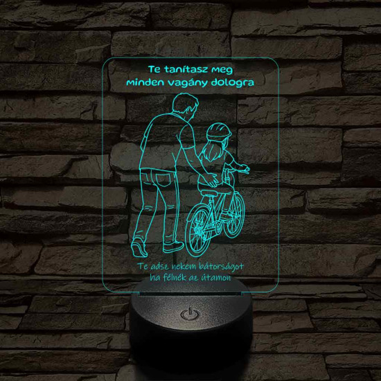 Apa bringa kislányos 7 színű 3D led lámpa