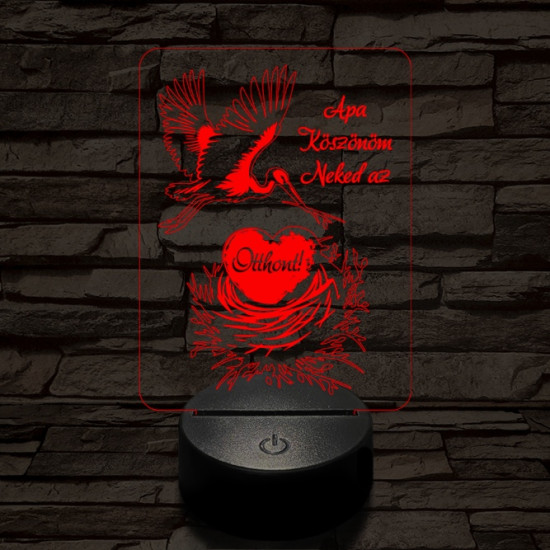 Apa otthont teremt 7 színű 3D led lámpa