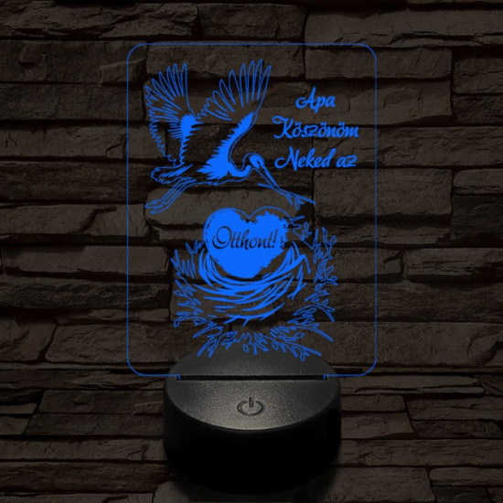 Apa otthont teremt 7 színű 3D led lámpa