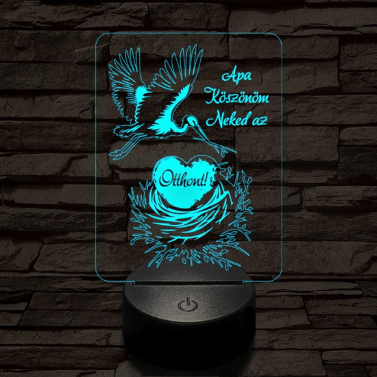 Apa otthont teremt 7 színű 3D led lámpa