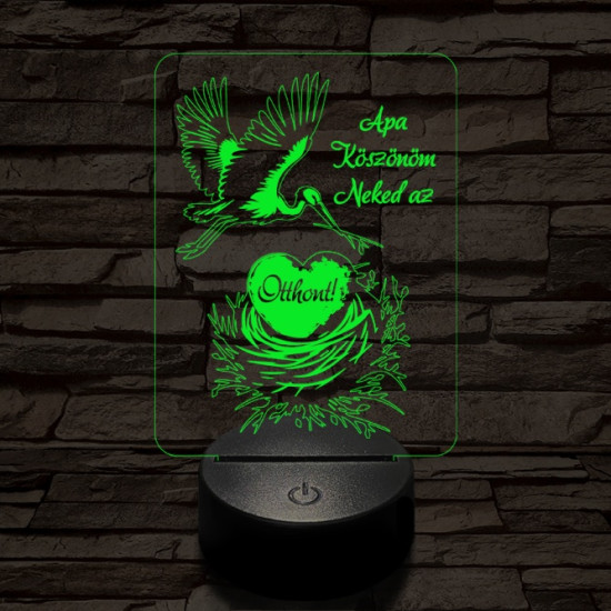 Apa otthont teremt 7 színű 3D led lámpa